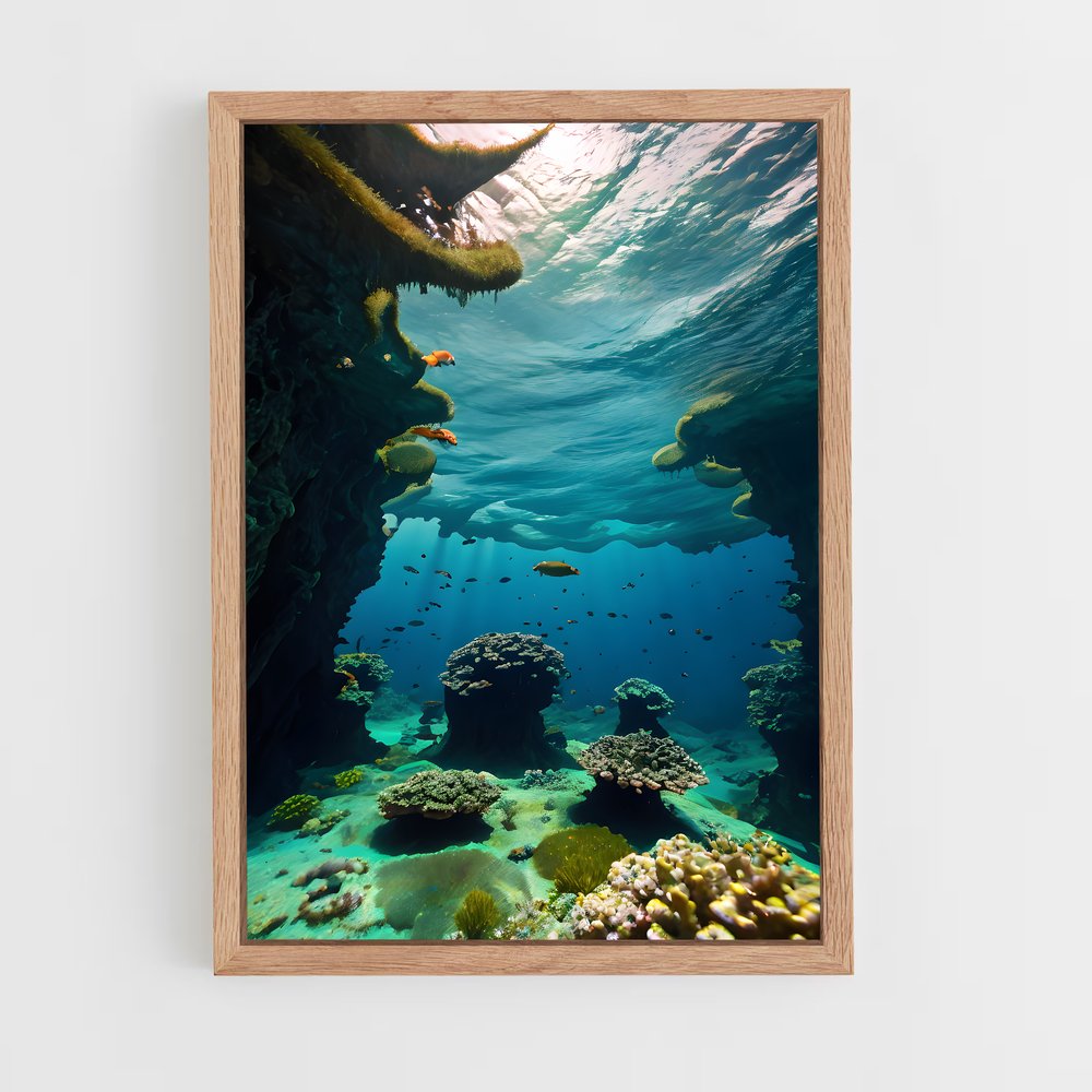 Poster Émergence Aquatique – affiche Plongée sous-marine (vue 4)